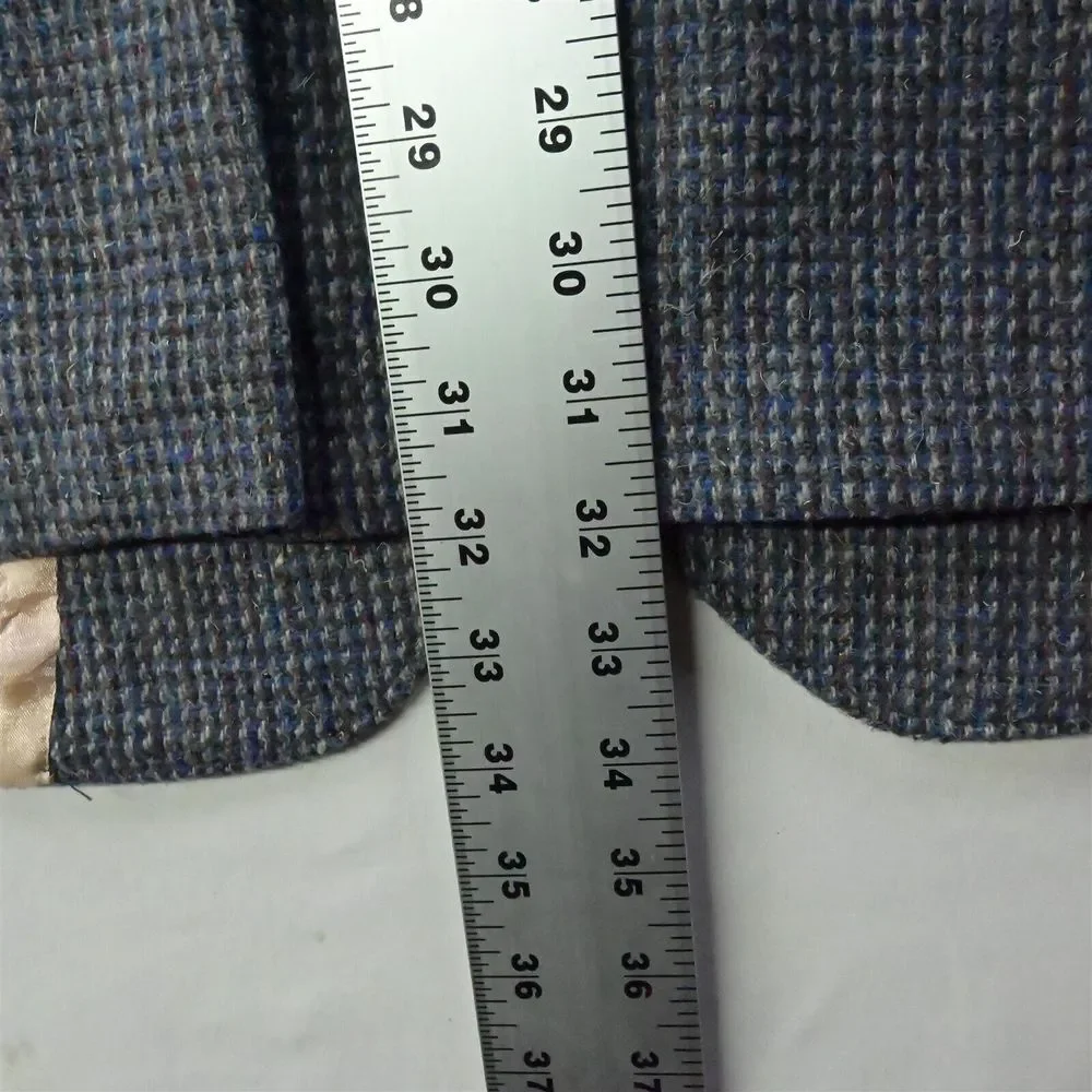 Vtg Pagano West 48L Blue‎ Tweed Wool Western Yoke Mens Blazer Jacket Sport Coat